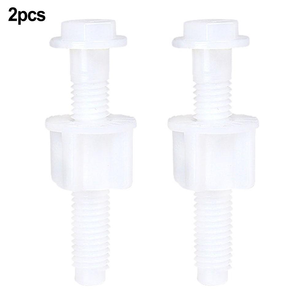 Hinge Bolts Screw Reliable Plastic Toilet Repair Kit 2pc Hinge Bolts Screw Set White Bathroom Fixture Accessories