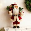 12" Christmas Santa Figurines Standing Santa Claus Doll with Present Box for Holiday Party Window Home Desktop Decoration