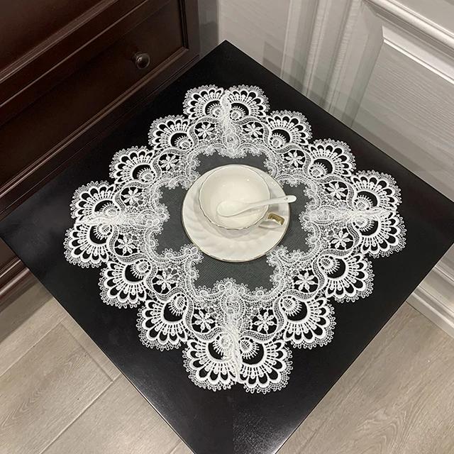 Table Cloth Napkins Table Cover Tablecloth Cup Coffee Mats Placemats Disk Pad Prop Cover Lace Corner Lamp Retro Posing Tea Towel