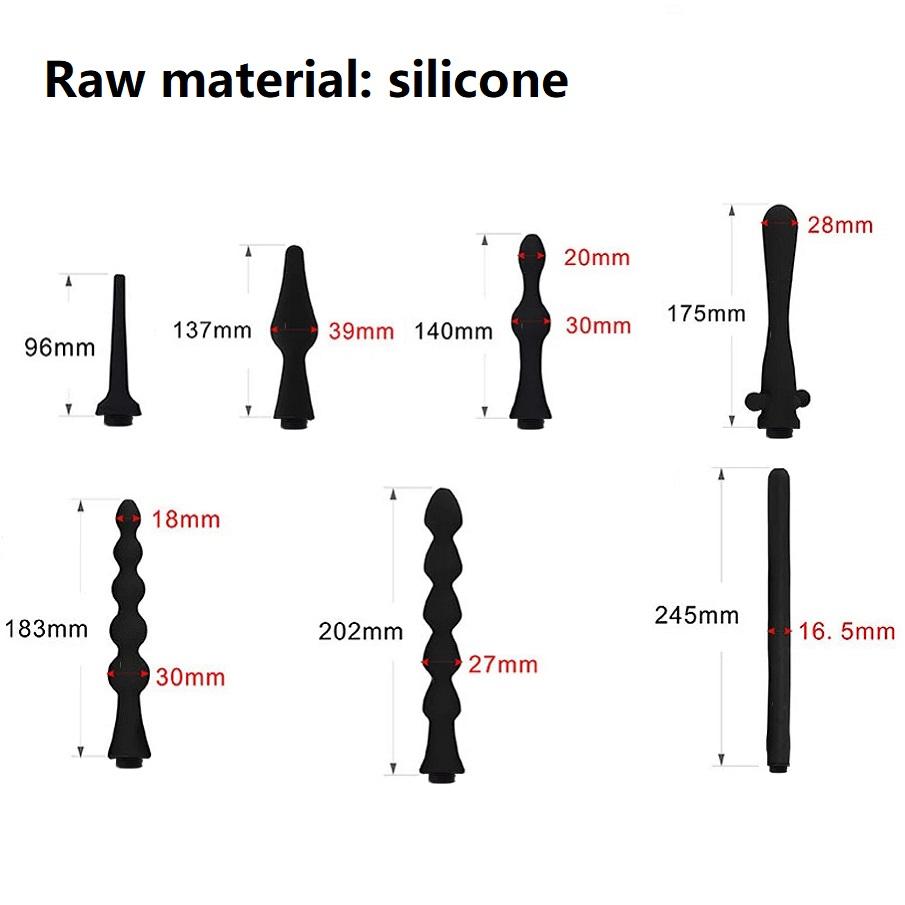 Douche Enema Vagina Anal Cleaning Switch Faucet Attachment Silicone Enema Syringe Shower Metal Butt Plug Nozzle Tip Gay Massager