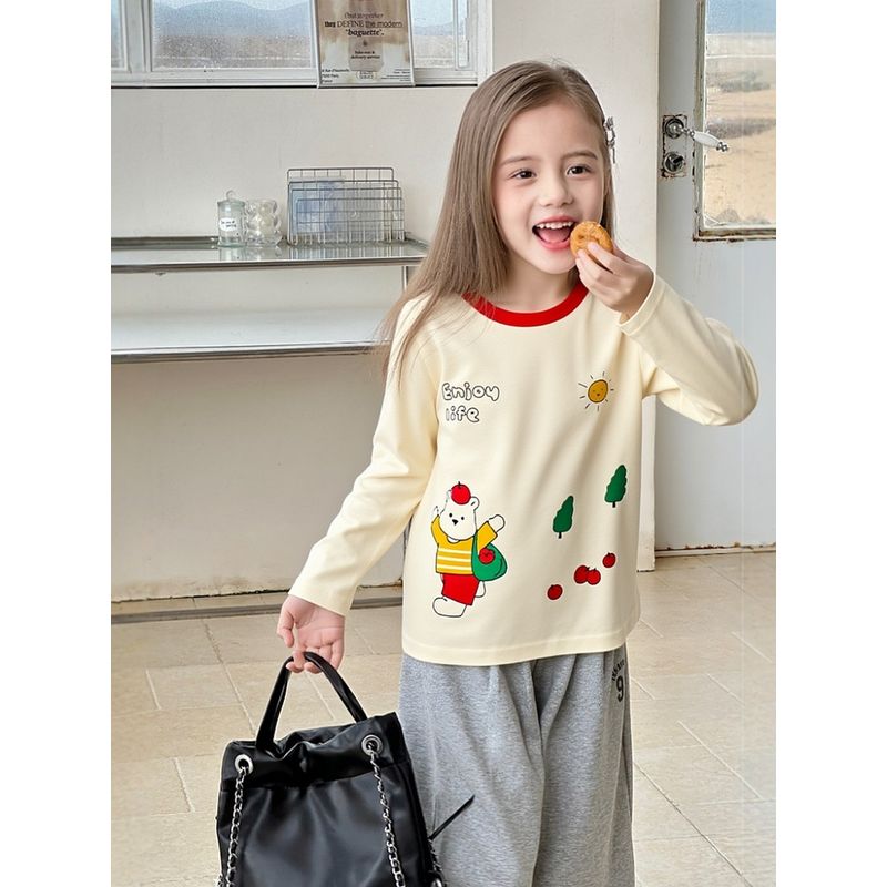 American Foreign Trade Children's Clothing Base Shirt 2026 Autumn New Style Baby Girl Clothes Children's Pure Cotton Round Neck Long-Sleeve T-Shirt