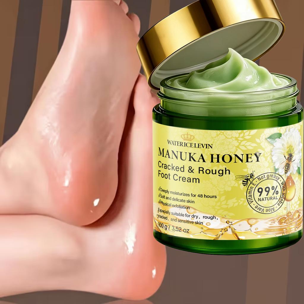 Natural Manuka Honey Foot Care Cream, Hydrating & Softening for Cracked Rough Skin