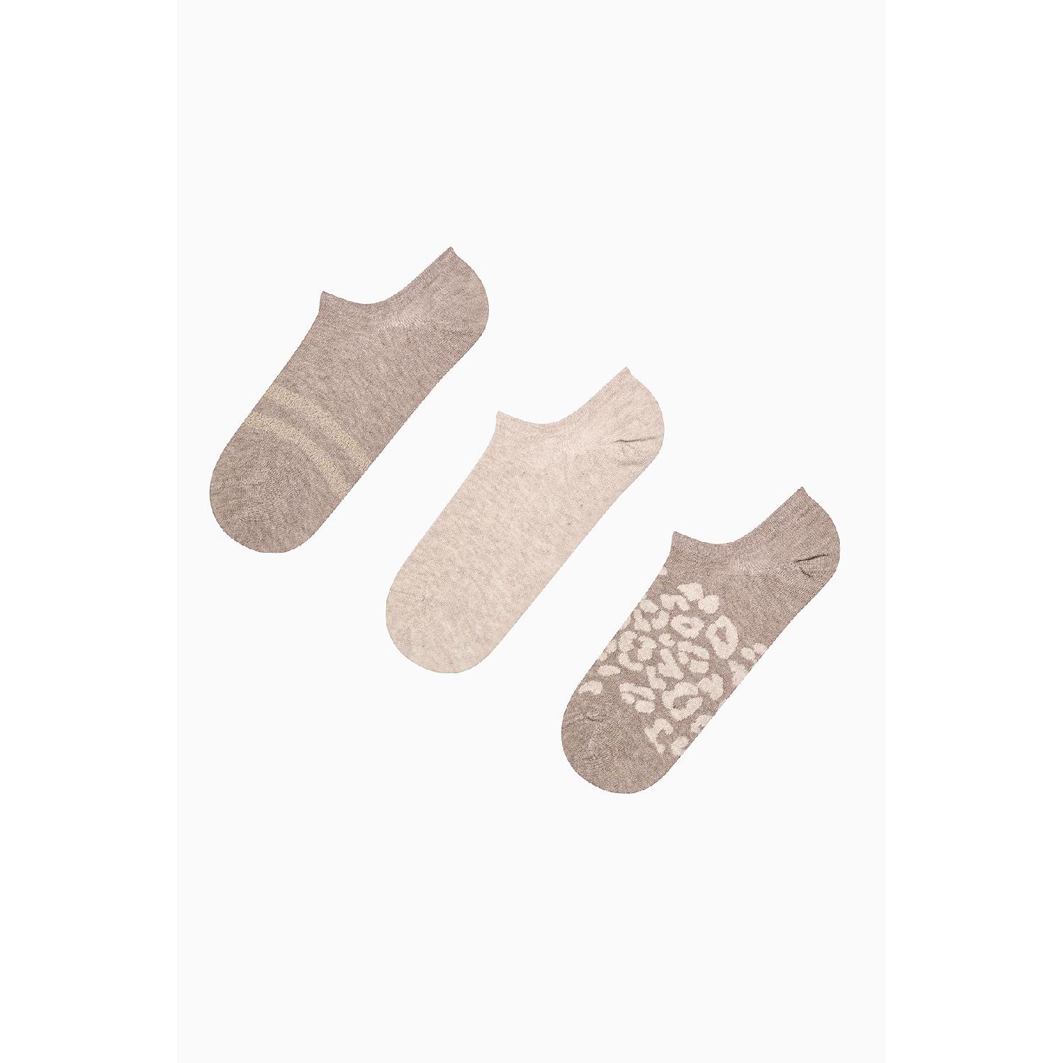 

Leopard Shiny Stripe 3l Nej Melanj Sneaker Socks Standart бежевий