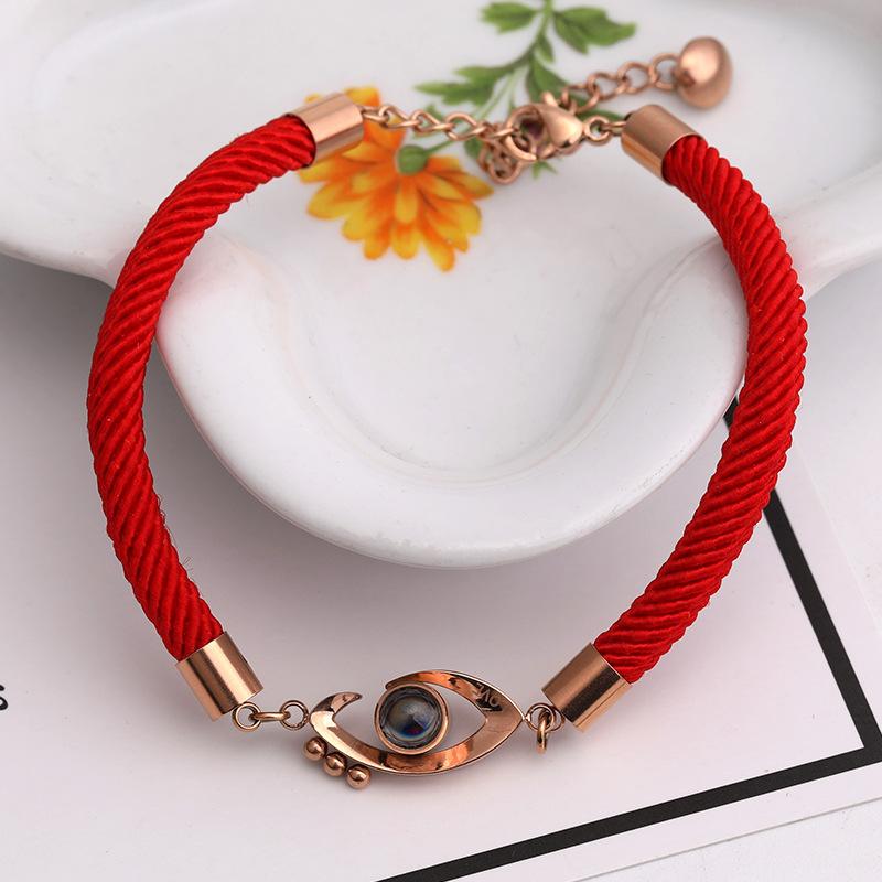 Red Rope Natal Year Love Confession Memory Bracelet Female Douyin Same Style I Love You Bracelet Batch
