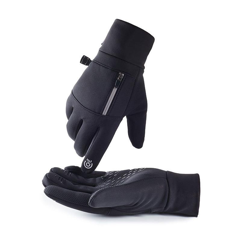 Cycling Gloves Autumn and Winter Outdoor Sports Waterproof Touch Screen Warm Plus Velvet Thick Fishing Gloves Cycling Men and Women
