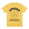ADHD&D Würfel für Konzentration T-Shirt Lustiger Gamer Dungeons DM RPG Würfel Drache T-Shirts Unisex Baumwolle Freizeit-T-Shirts Streetwear