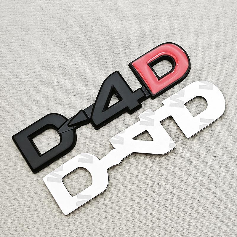3D Metal Logo D4D Glossy Chrome Emblem Badge Decals Car Sticker For Toyota Camry Highlander Yaris Corolla avensis hilux Etc