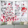 Christmas Cute Snowman Christmas Tree Tapestry Bedroom Living Room Home Christmas Decoration Tapestry