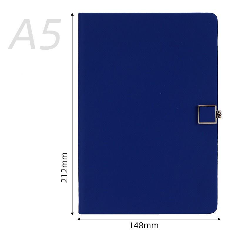 Custom Logo A5 PU Leather Notebook Sky Blue Professional Business Journal with Square Magnetic Buckle Hardcover Office Gift