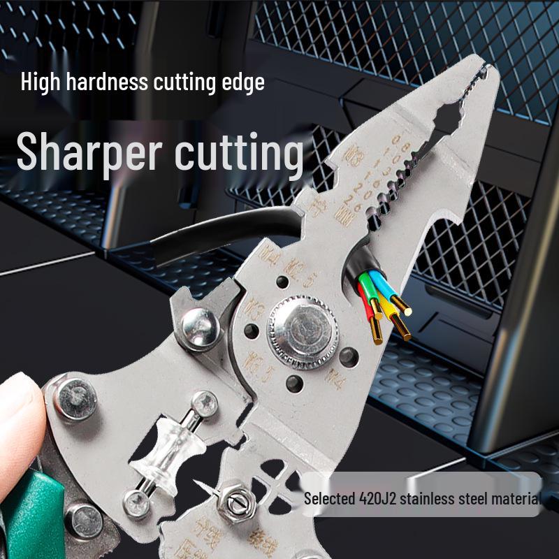 Key Brand Stainless Steel Multifunctional Electrician's Wire Stripper & Skinning Tool