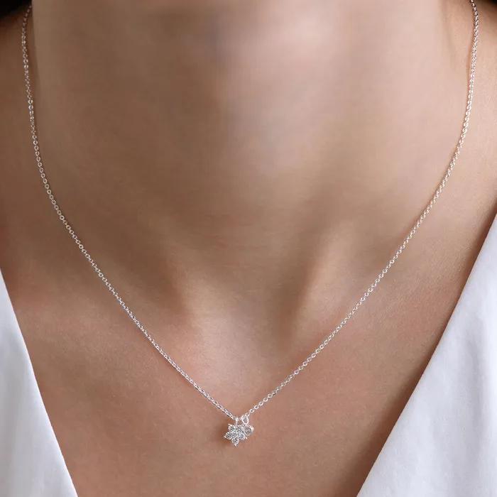 (Silver 925) Petit Fleur Double Charm Necklace NZ2520