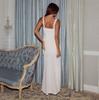European and American women's clothing new fashionable and sexy suspender dress high waist and thin slim lace splicing split skirt