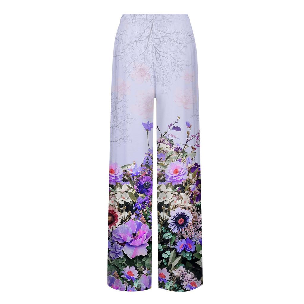 Women's Fashion Trend Printed Casual Loose Street Straight Leg Pants