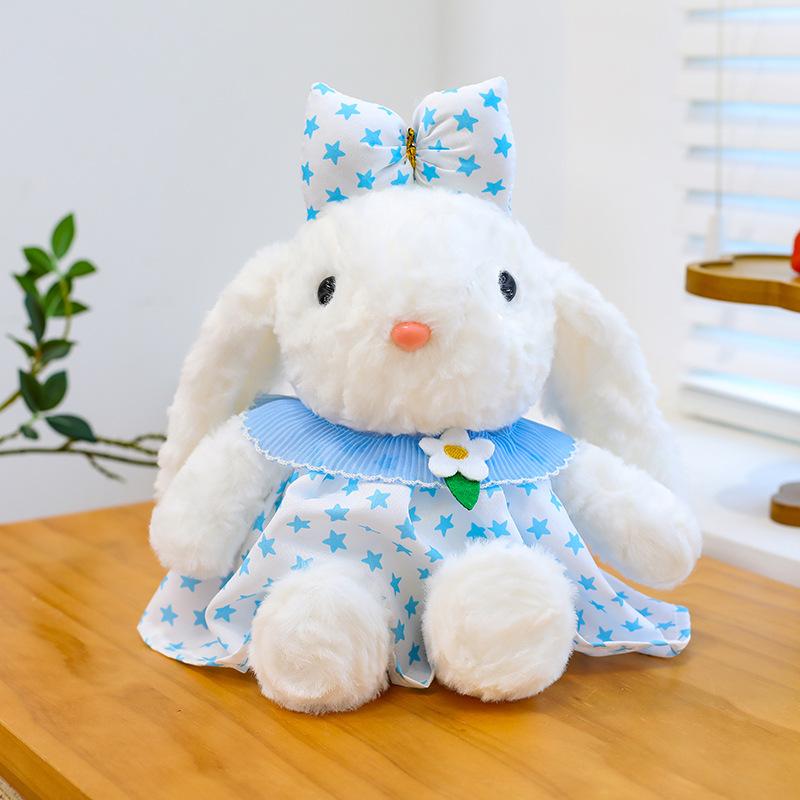 New flower skirt lop-eared rabbit plush toy doll cute dressing rabbit eight-inch doll girl gift