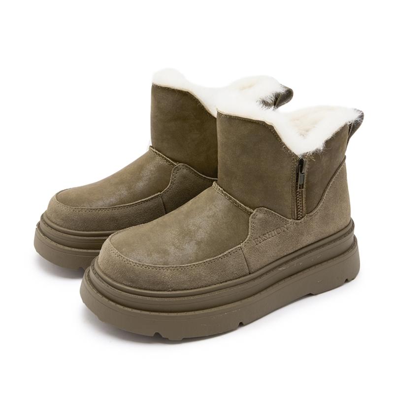 Women's Snow Boots Flat-soled, Warm Winter Women Boots Large-sized Ankle and Short Boots Female