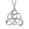 Interwoven Infinity Knot Embedded Heart Hollow Pendant Women Clavicle Necklace