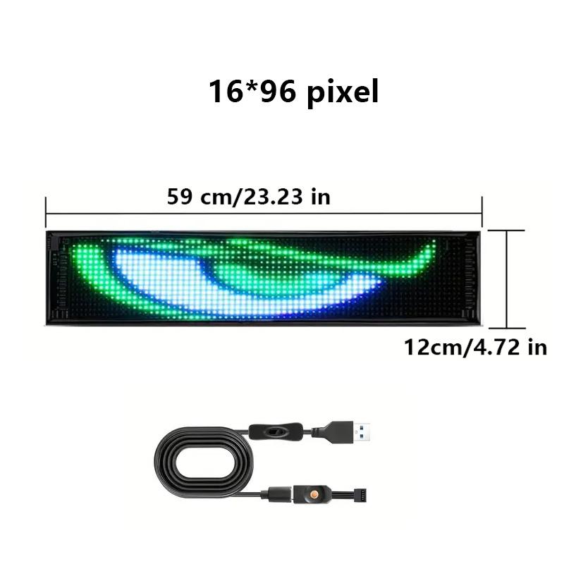 2PCS Car Devil Eyes Light LED Flexible Screen Custom Text Programmable Animated Signs Matrix Panel for Car Truck SUV Windshield