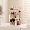 360 Degree Rotatable Rotating Makeup Organizer with Brush Holder Transparent Cosmetic Holder Shelf Adjustable Large Capacity