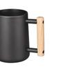 IMEEA Watering Can, 1000ml, Stainless Steel with Wooden Handle, Stylish Gardening Tool, Black