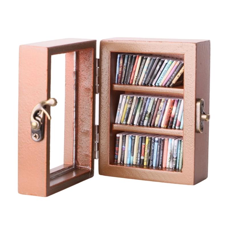 

Stress Reducing Miniature Bookcase with 60 Books Wood Desktop Bookshelf Decoration For Office Workers Stress Relief 1