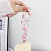 Clear Butterfly Mobile Phone Strap Beads Lanyard For Keys Bow Knot Artificial Pearl Wrist Phone Charm Anti Lost Cellphone Chain