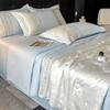 Sleepy Grace Ice Silk Embroidered Splicing Jacquard Water Washed Tencel Summer Quilt Set of Four