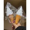 Plastikowy Model Symulujący Jedzenie Dekoracja Rekwizyt Podwójne Kolory DIY Lody Sztuczny Rożek Waflowy 17cm 6.7cala Pokaz Wideo ASMR
