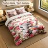 Set Biancheria da Letto Personalizzato a Tema Elefante 3 Pezzi Testo e Nome Personalizzati 1 Lenzuolo 2 Federe Biancheria da Letto per la Casa 1 pezzo