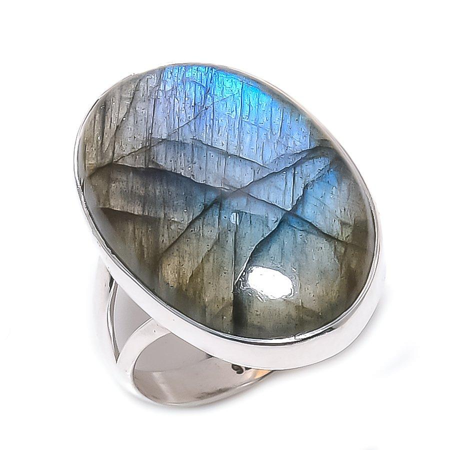 

Натуральный драгоценный камень лабрадорит 925 пробы, ювелирное кольцо из стерлингового серебра, размер 8 F1v36