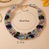 Fashion Colorful Artificial Crystal Collar Necklace Jewelry Geometric Beads Handmade Multilayer Collar Necklaces Jewelry Gift