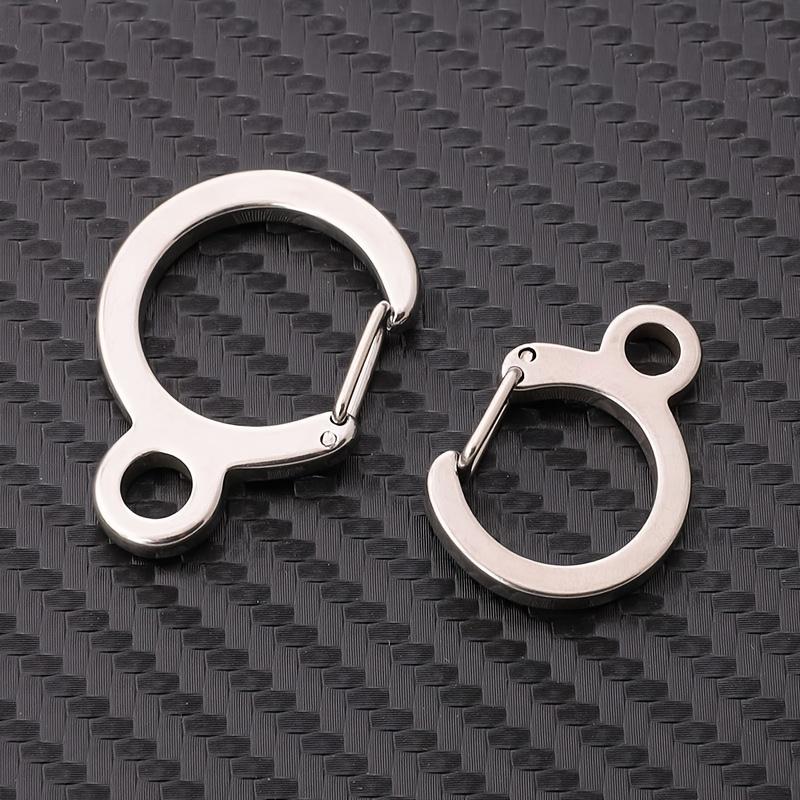 Stainless Steel Key Ring | Spring Hanging Buckle, Outdoor Hook, Backpack and Waist Buckle, Silvery Color