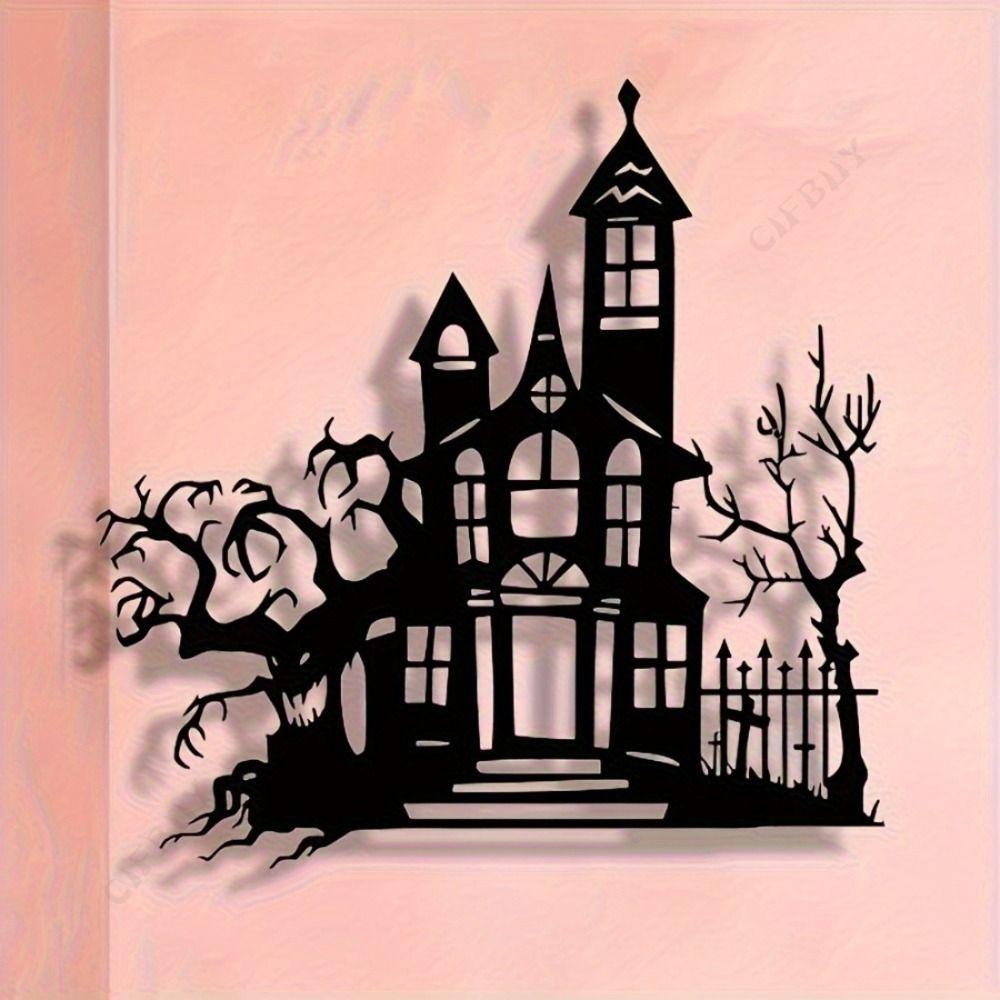 Arte de Parede de Fantasma de Halloween Decoração de Casa de Metal