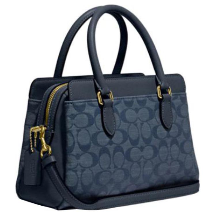 New COACH Darcie Fabric With Cow Leather Handbag Shoulder Bag Crossbody Bag Medium Size Women's Denim Blue CH859-IMDEI