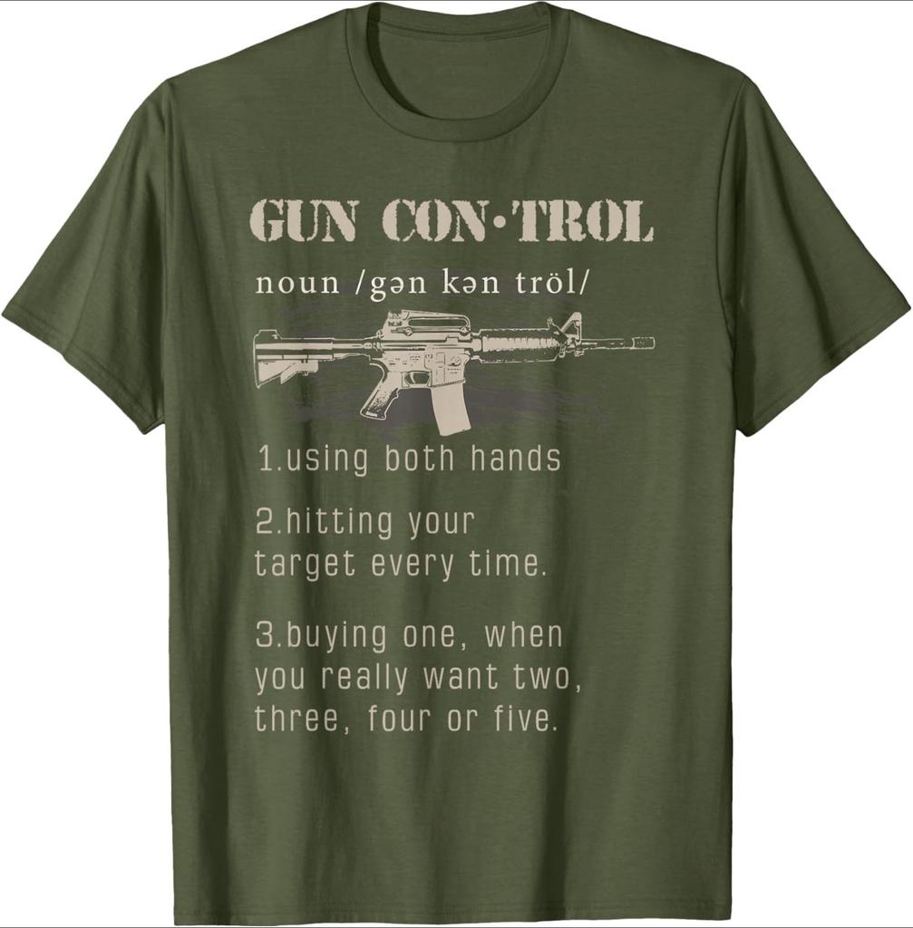 2nd Amendment Funny Gun Control Definition design100 cotton summer casual Oneck short sleeve printed mens Tshirt