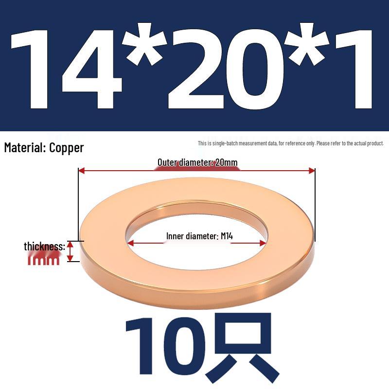 National Standard Red Copper Gasket Seal Ring and Flat Washer M3-M60mm for Marine Instruments