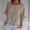 Women's Fashionable Loose Casual Round Neck Solid Color Shirt Top Solid Color Shirt Top