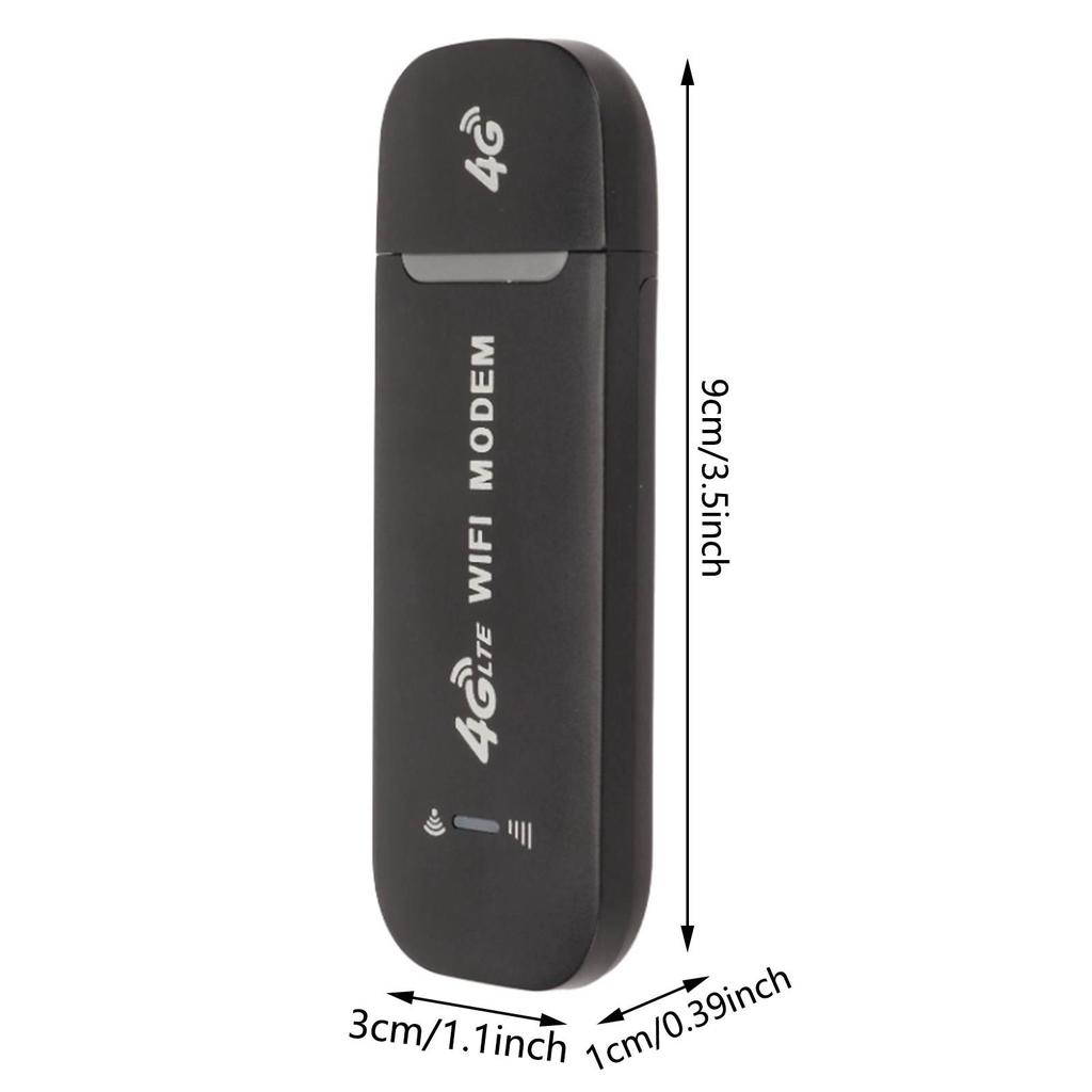 4G WiFi Router Black Up To 10 Users Stable Easy Connection USB Plug and Play 4G LTE Router for Hotspot Micro SIM Card