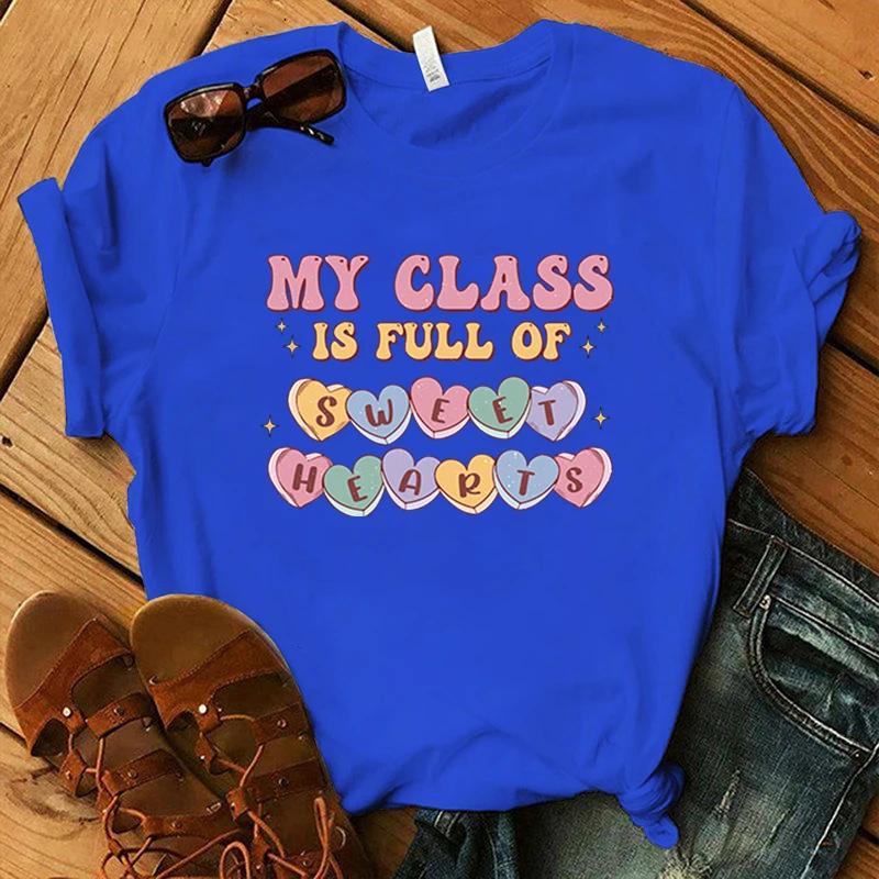 Hot Meine Klasse ist voller Lieblinge Aufdruck T-Shirt Locker Kurzarm Harajuku Casual Oberteile Damen Herren T-Shirt