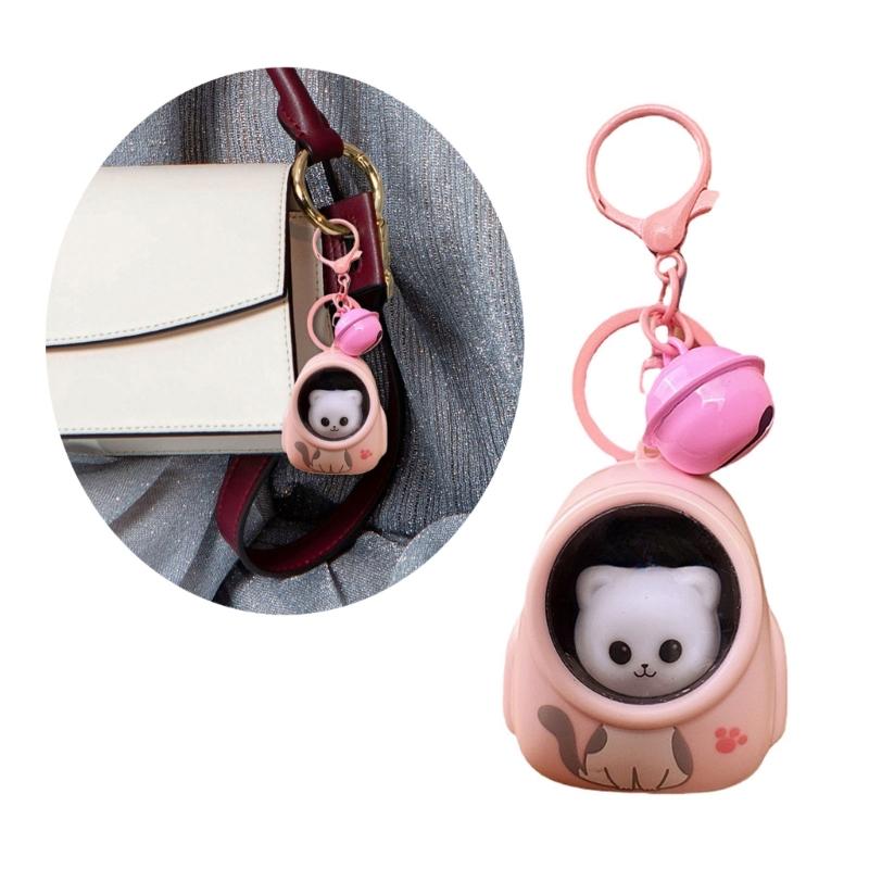 Bear Keychain Sturdy ABS Key Holder Lovely Designs LED Light Glowing for Women and Kids Backpack Purse Ornament