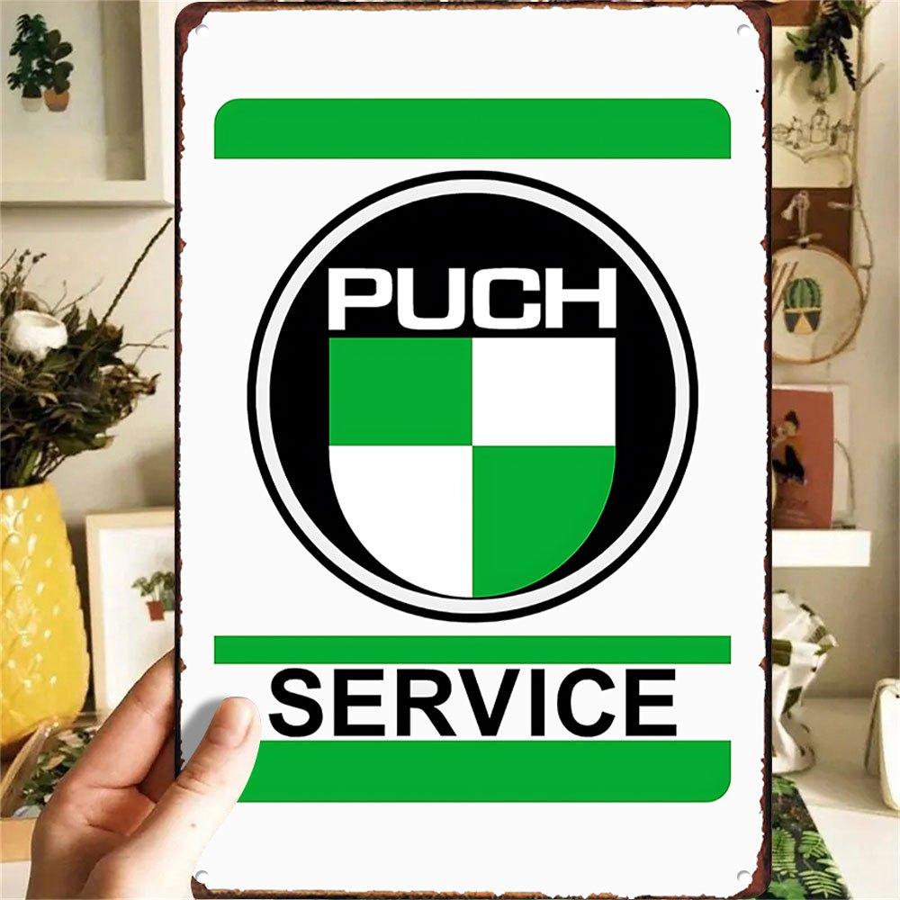 

Puch Service Motorcycles Vintage Metal Tin Sign Green White Checkered Retro Wall Decor for Man Cave Garage Bar Cafe Un 20x30cm（7.8x11.8inch）