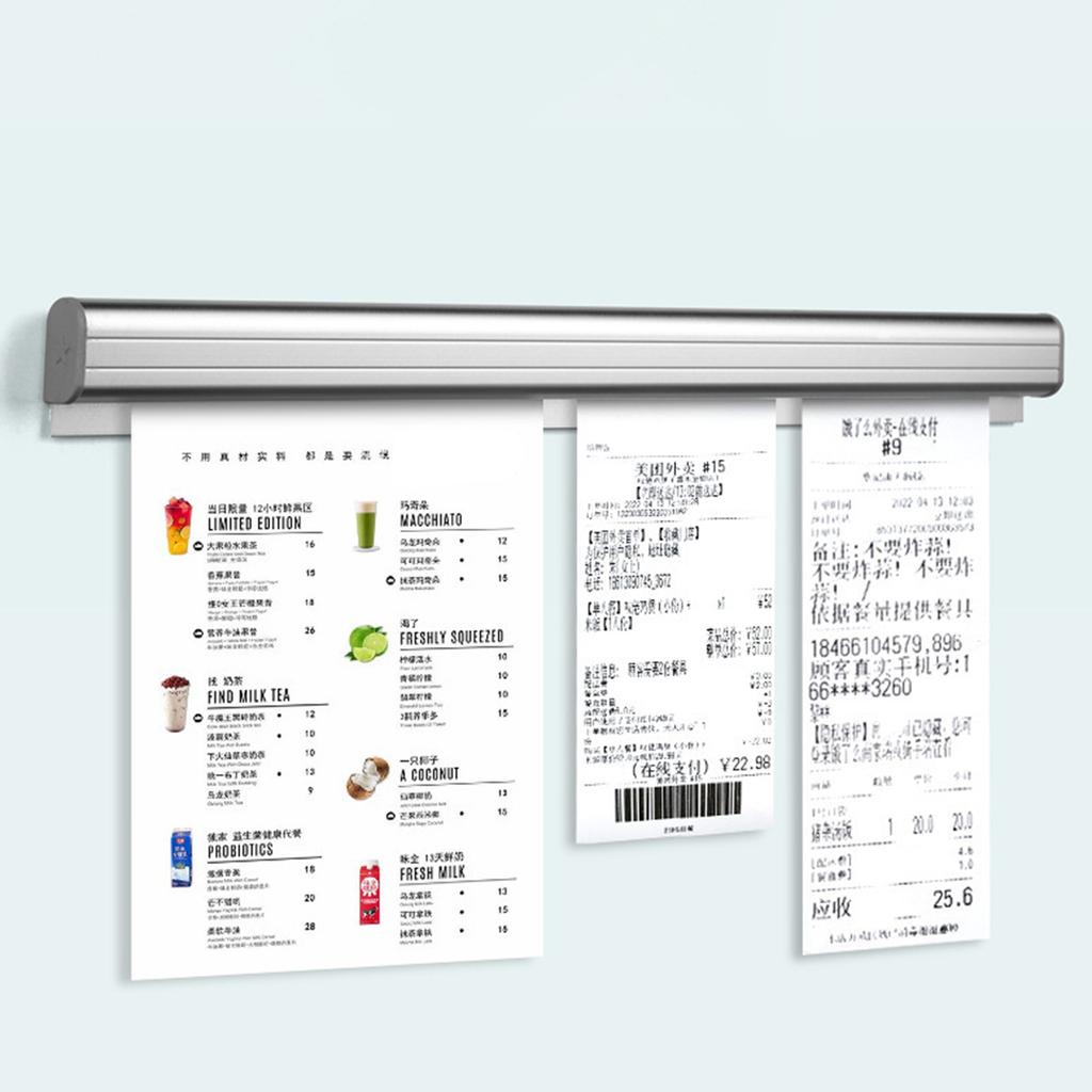 Convenient Sliding Check Rack Easy to Install Order Display Stand Practical Aluminum Ticket Rack for Delivery Staff