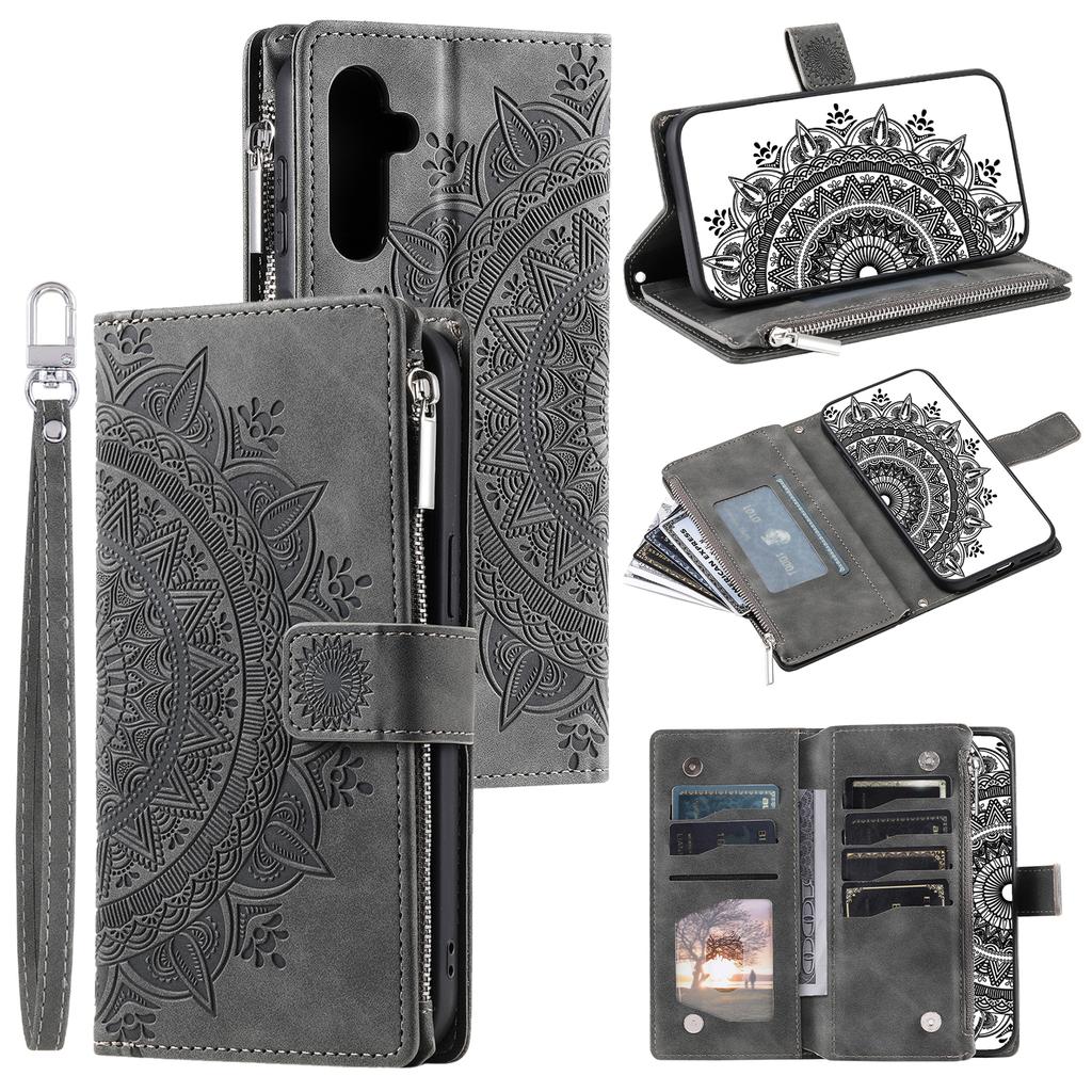 Style 006 For Samsung Galaxy A16 5G/A16 4G Wallet Case PU Leather Phone Cover Mandala Flower Pattern