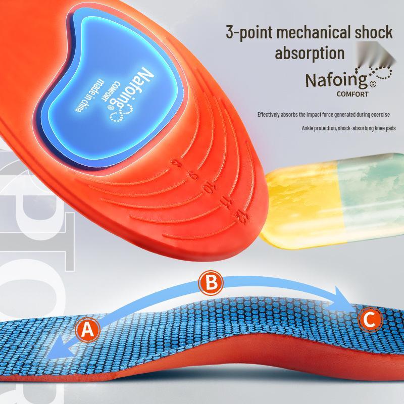 Men's Summer Military Training Shock-Absorbing Sweat-Resistant Insoles for Flat Arches