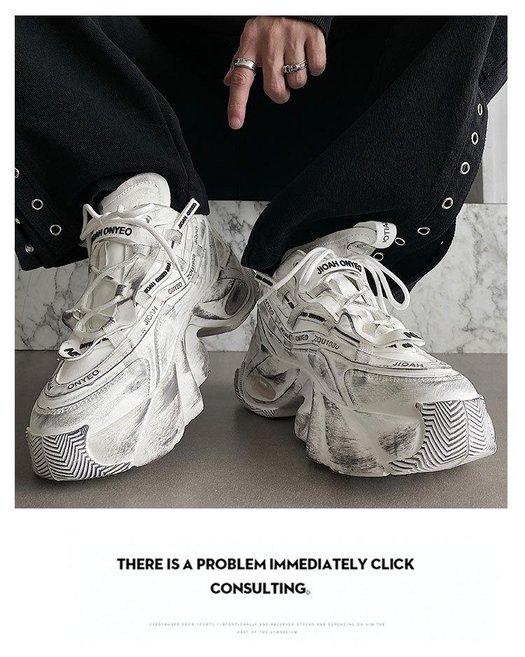 Z Brand Men's 2025 Height-Boosting Retro Sneakers - Breathable, Casual, Autumn Dad Shoes with Thick Soles.