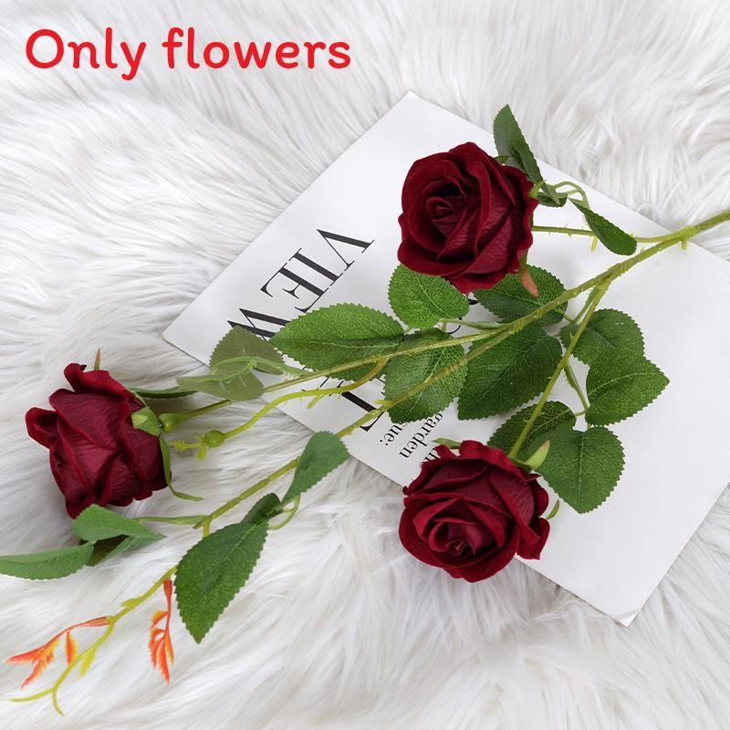 Head Supply 3 Rose Artificial Flower Bouquet For Wedding Photography Decor
