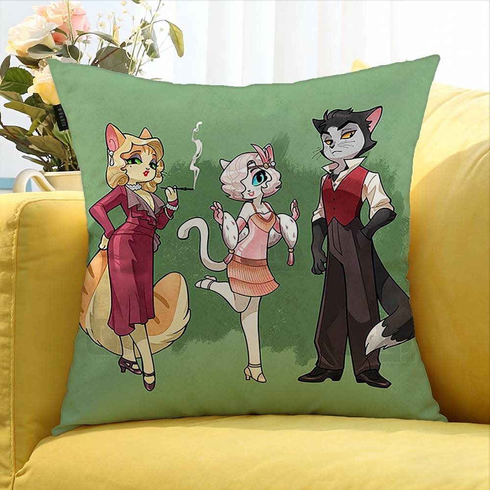 Lackadaisy Anime Animals   Various Sizes Square Pillow Case For Car Home Bedchamber Decor