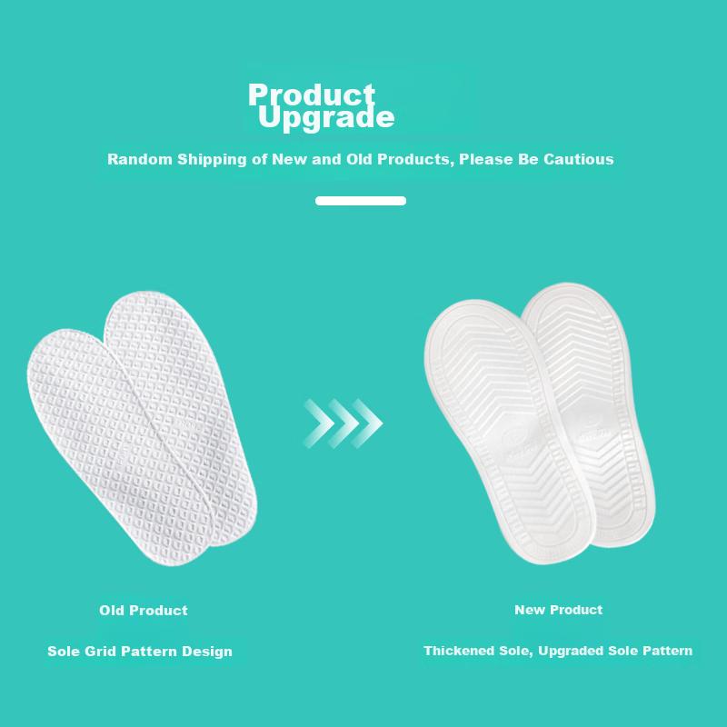 NOLANSEND Rain Shoe Covers with Thickened Soles, Portable, Wear-Resistant, Transparent Flat-Bottom White, Suitable for Size 43-44