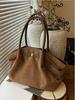 Winter Retro Suede Basket Shoulder Bag: Versatile, Large-Capacity Handbag