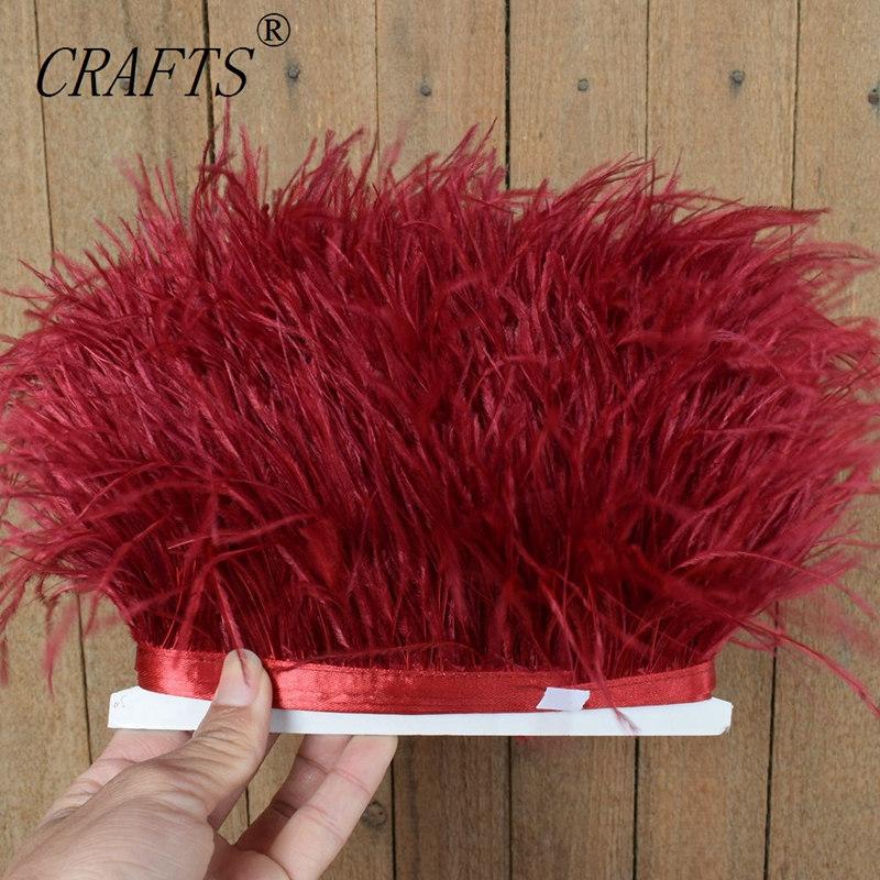 FeatherHigh quality fluffy ostrich feather trimming cloth sideband 5M 10M long DIY clothing accessories decorative accessories 8-11cm