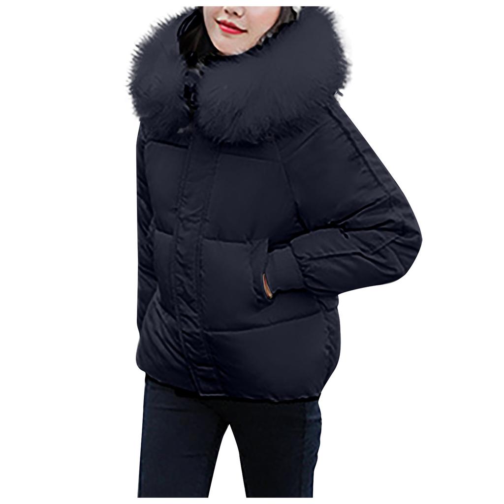 Women's  And Winter Fashion Short Down Cotton Jacket Solid Color Bread Clothes Jacket